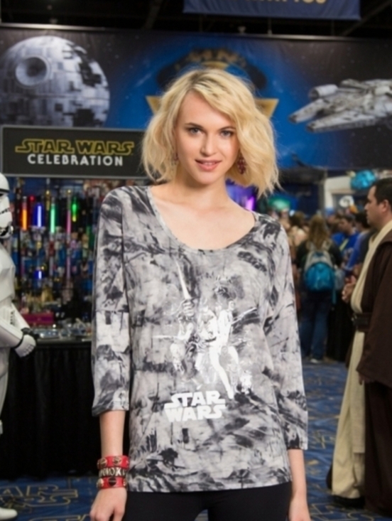 Rock & Republic Tops - Rock & Republic Star Wars Womens L Tie-Dye Gray Sparkly Tunic Top Leia Skywalker